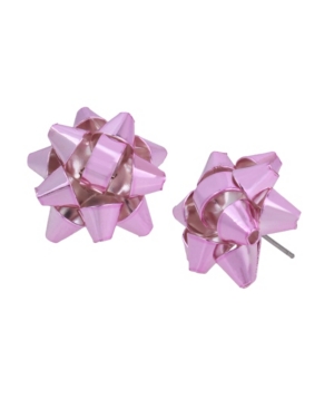 image of Betsey Johnson Festive Bow Button Earrings