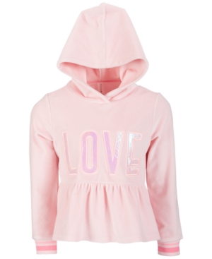 image of Ideology Little Girls Velour Peplum Hoodie, Created for Macy-s
