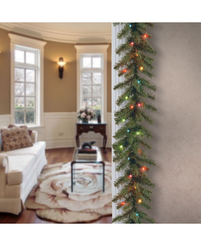 National Tree Company 9' x 10" Kincaid Spruce Garland with 50 Multi