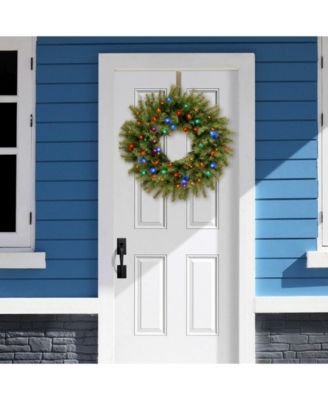 24" Norwood Fir Wreath with 50 Multi Battery Operated LED Lights