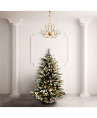 National Tree Company National Tree 4 .5' Dunhill® Fir Tree with Snow, Red Berries, Cones & 450 Clear Lights