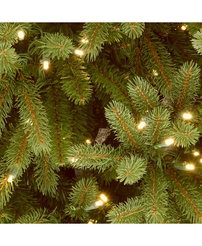 National Tree Company - 4' Poly Jersey Fraser Fir Entrance Tree in Dark Bronze Plastic Pot with 100 Clear Lights-UL