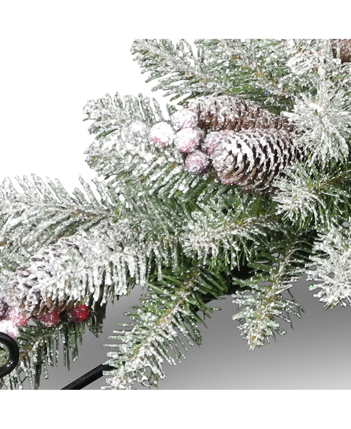 National Tree Company Dunhill Fir Centerpiece and Candle Holder with Snow, Berries and Cones