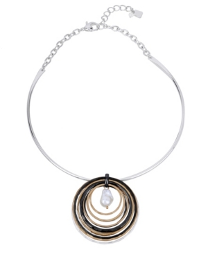 image of Robert Lee Morris Soho Pearl Orbital Pendant Necklace, 17