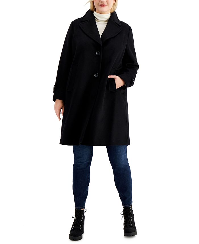 Sam Edelman Plus Size Single-Breasted Peacoat, Created for Macy's - Macy's