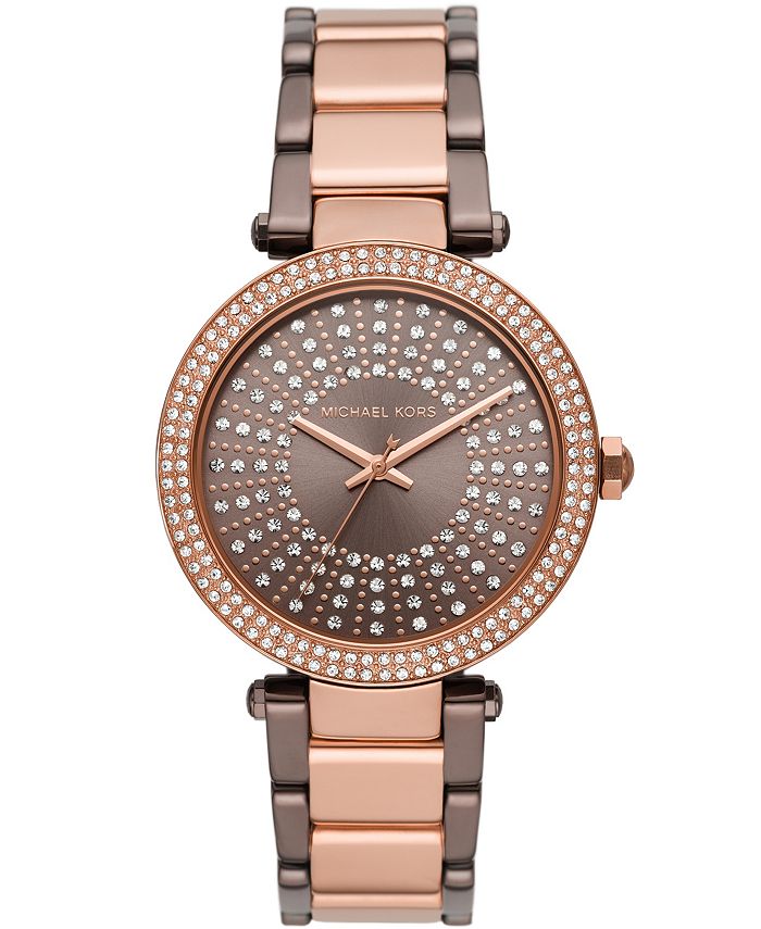 Michael Kors Women's Parker Two-Tone Stainless Steel Bracelet Watch ...