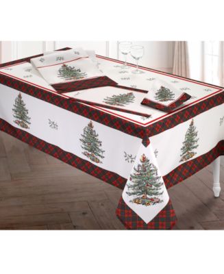 Christmas Tree Tartan Multicolored 60x84 Tablecloth