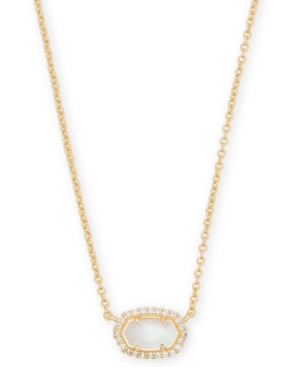 image of Kendra Scott 14k Gold-Plated Cubic Zirconia & Mother-of-Pearl Pendant Necklace, 15
