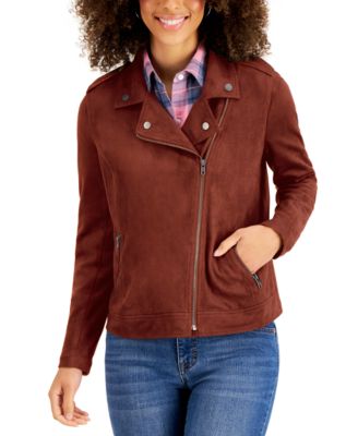 petite faux suede jacket