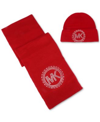 red hat gloves and scarf set