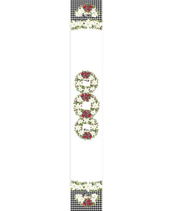 Laural Home - Christmas Trimmings table runner - 90" x 13"