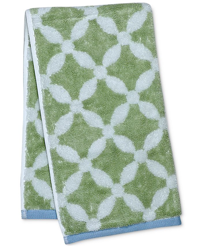 Martha Stewart Collection Dot Lattice Hand Towel, 16" x 28", Created