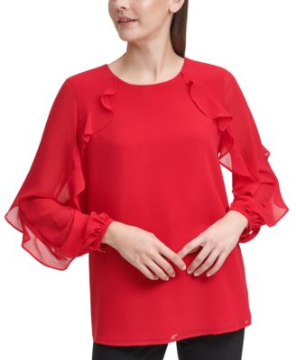 calvin klein chiffon blouse