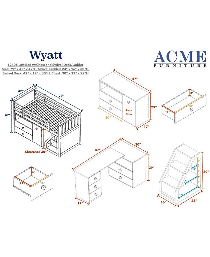 Acme Furniture Wyatt Loft Bed Set Macy's
