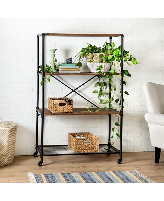 Honey Can Do 4Tier Industrial Rolling Bookshelf Macy's