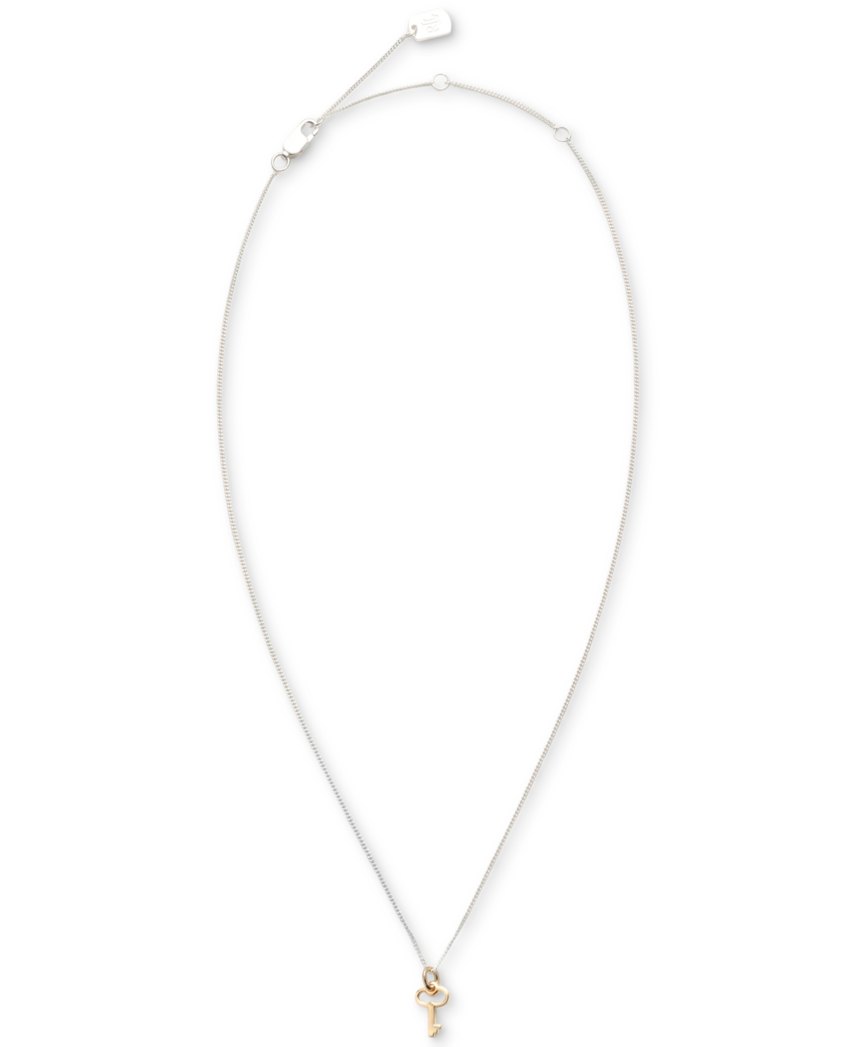 Shop Lauren Ralph Lauren Key Pendant Necklace In Sterling Silver & 18k Gold-plate, 14" + 3" Extender In Gold Over Silver