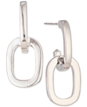 image of Charter Club Silver-Tone Oval Link Drop Earrings, Created for Macy-s