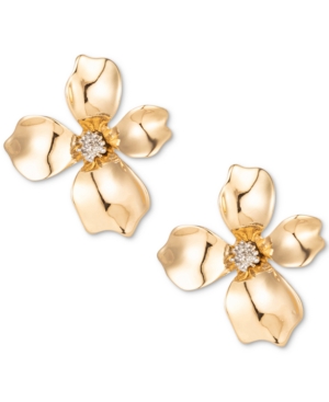 image of Charter Club Gold-Tone Crystal Flower Stud Earrings, Created for Macy-s