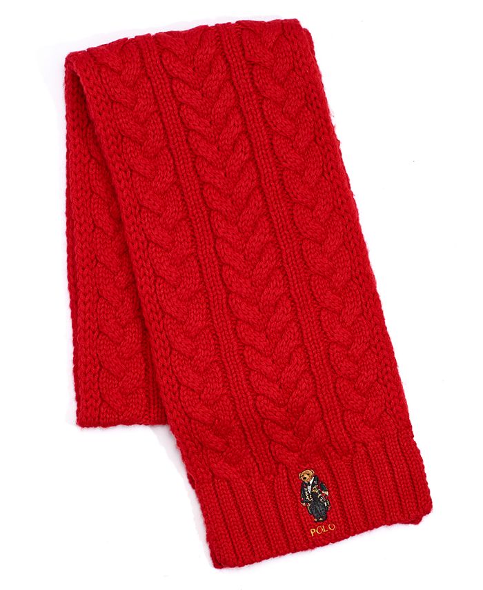 Polo Ralph Lauren Men's Cable-Knit Bear Scarf & Reviews - Hats, Gloves &  Scarves - Men - Macy's