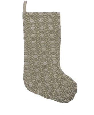 Mod Lifestyles - &nbsp;Ogee Beaded Velvet Christmas Stocking, 8" X 22"
