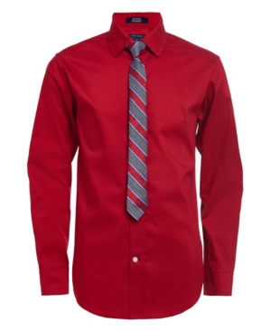 image of Big Boys Poplin 2 Piece Shirt and Tie Set