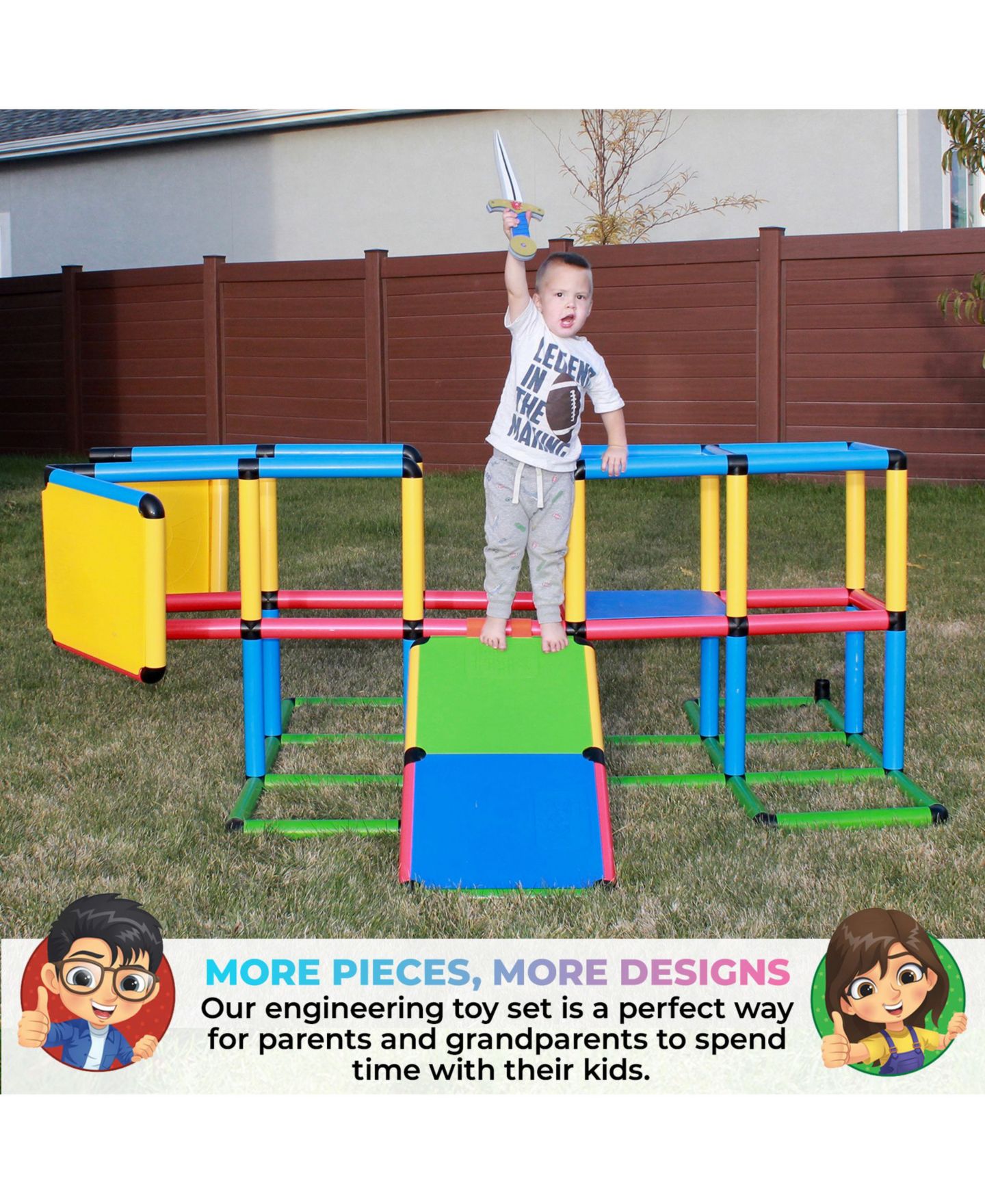 Детский конструктор Funphix Jumbo 467-Piece Building Set, Ages 3+ — фото 2