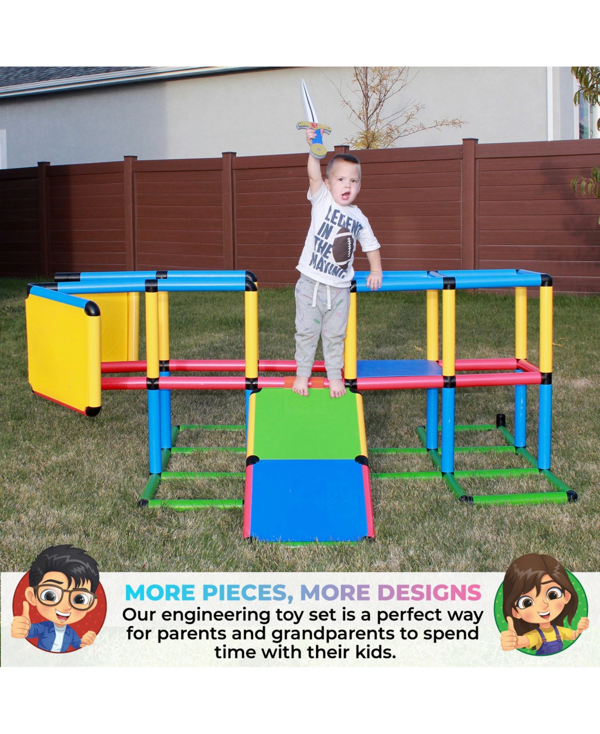 Funphix Jumbo Construction Toy Set, 467 Pieces In Multi