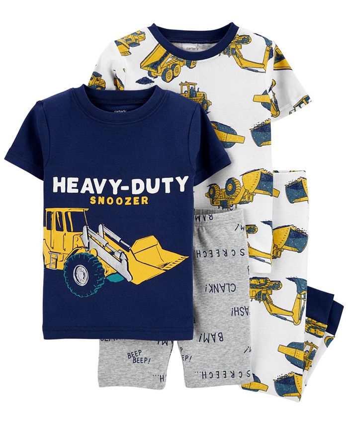 Carter's Baby Boy 4-Piece Construction Snug Fit Cotton PJs - Macy's