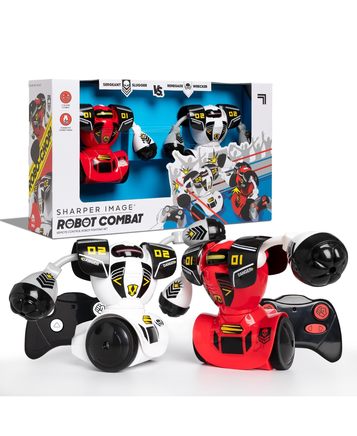 Sharper Image Kids' Toy Rc Robot Combat 2pk In White And Red