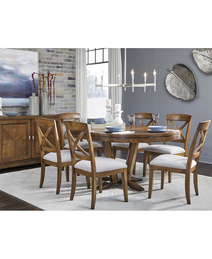 Furniture Highland Round Dining Table 7, 7 Piece Round Dining Set