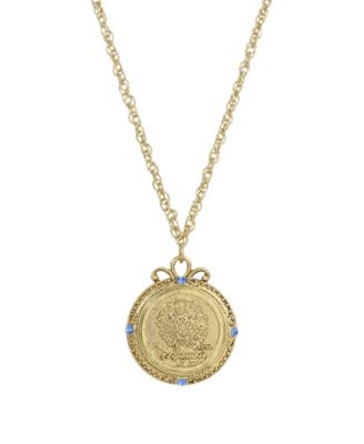2028 Womens Gold Tone Flower of the Month Narcissus Necklace - Blue 1 36$