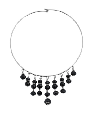image of 2028 Women-s Silver Tone Multiple Drop Black Lux Necklace