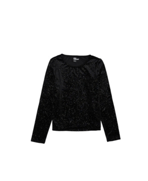 image of Big Girls Long Sleeve Velvet Party Top Shirt