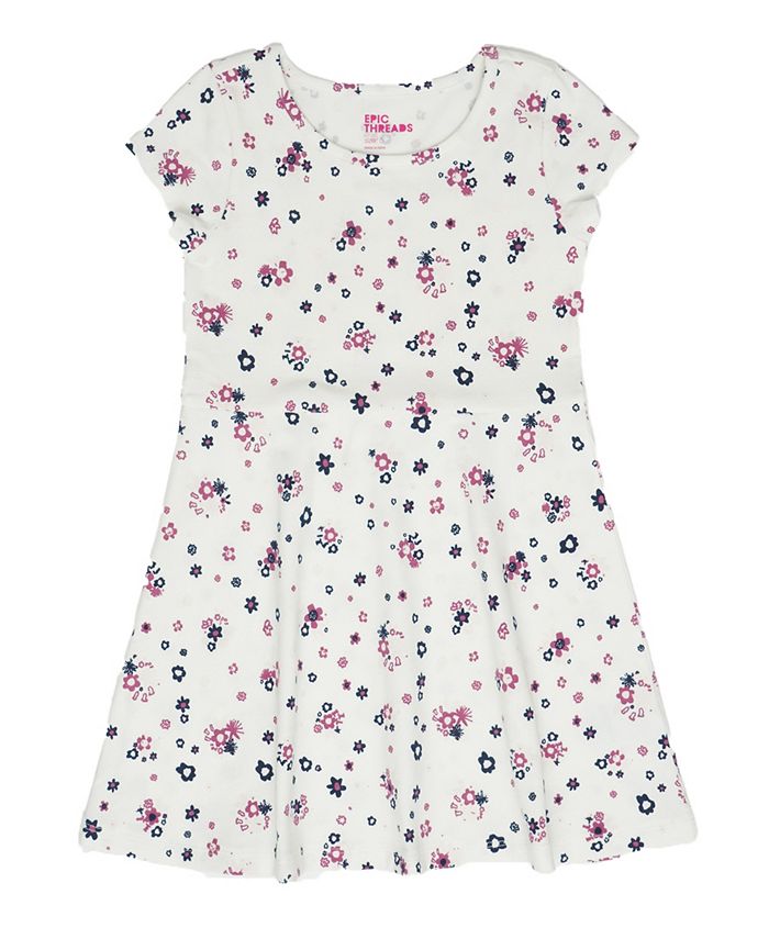 Epic Threads Toddler Girls Short Sleeve Floral Print Basic Dress ...