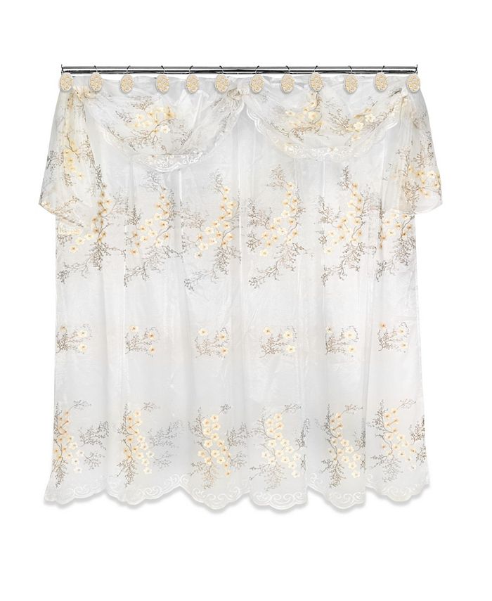 Popular Bath - bloomfield sheer shower curtain with valance