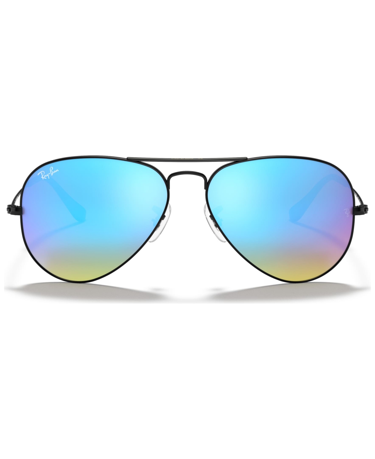 Ray Ban Sunglasses, Rb3025 Aviator Flash Lenses Gradient In Black,blue Gradient Mirrored