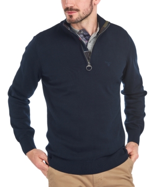 Shop Barbour Men's Half-zip Sweater In Navy