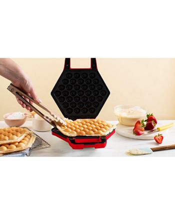 BELLA Bubble Waffle Maker with Cone Rack, White 