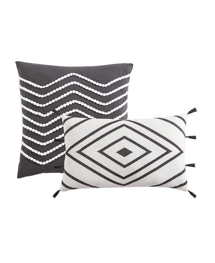 Swift Home Remarkable Atayal Clip Jacquard 5 Piece Comforter Set, Full