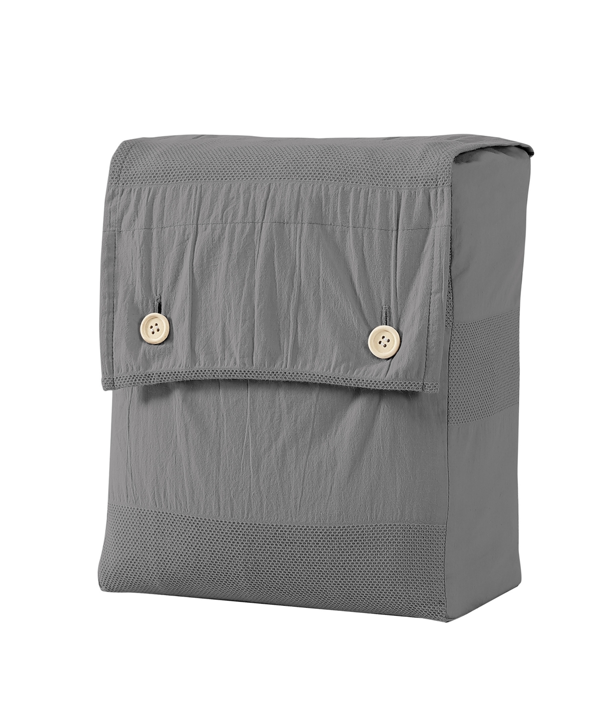 Lush Moselle Cotton Ruched Waffle Weave 2 Piece Duvet Cover Set, Xl