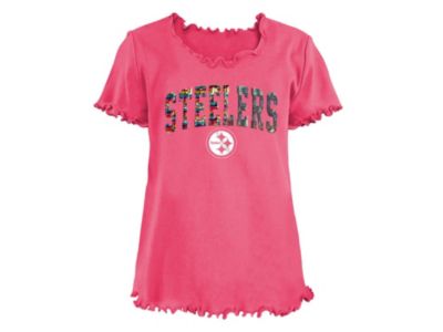 5th & Ocean - Pittsburgh Steelers Big Girls Flip Sequin T-Shirt