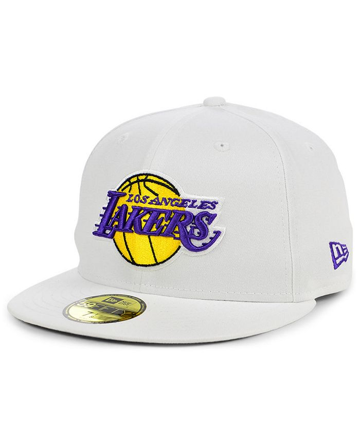 New Era Los Angeles Lakers Sanded White 59FIFTY Cap - Macy's
