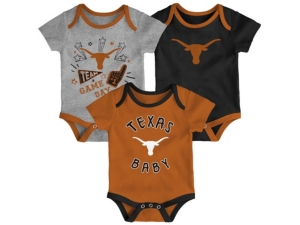 Outerstuff Newborn Girls Texas Longhorns 3piece Creeper Set