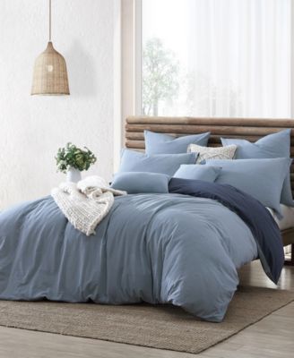 Ultra Soft Valatie Cotton Garment Washed Dyed Reversible 3 Piece Duvet Cover Set, California King
