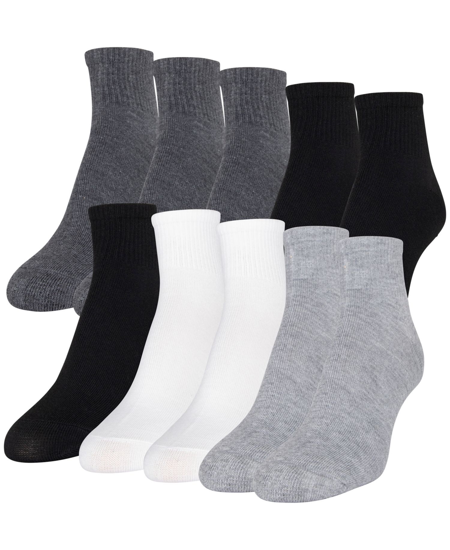 Women's 10-Pack Casual Cushion Heel And Toe Ankle Socks