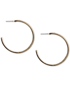image of Rachel Rachel Roy Gold-Tone Medium Pave C-Hoop Earrings, 2