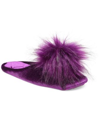 pom pom velvet slippers