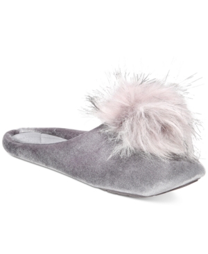 image of Inc Pom Pom Velvet Slippers, Created for Macy-s