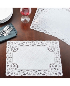 Violet Vinyl Lace Battenberg Embossed Floral Pattern Rectangle Place Mats