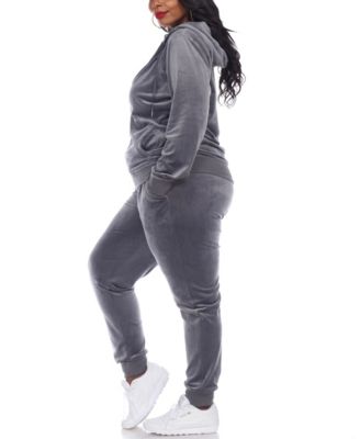 Plus Size Velour Tracksuit Loungewear 2-Piece Set